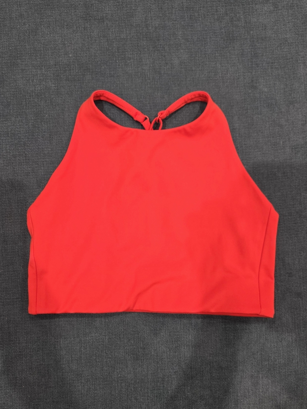 Girlfriend Collective Women's High-Neck Orange Crop Bralette Size Small